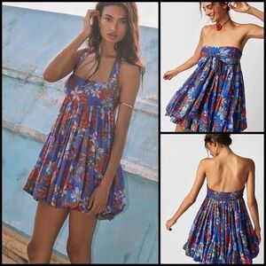 Free People Balloon Hem Floral Tie Two Ways Halter\Strapless Boho Dress SOLD OUT